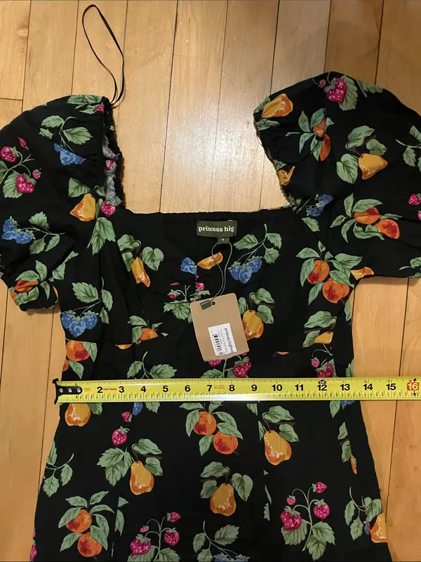 Princess Highway Black French Fruit Midi Dress Size Small NWT - Image 8