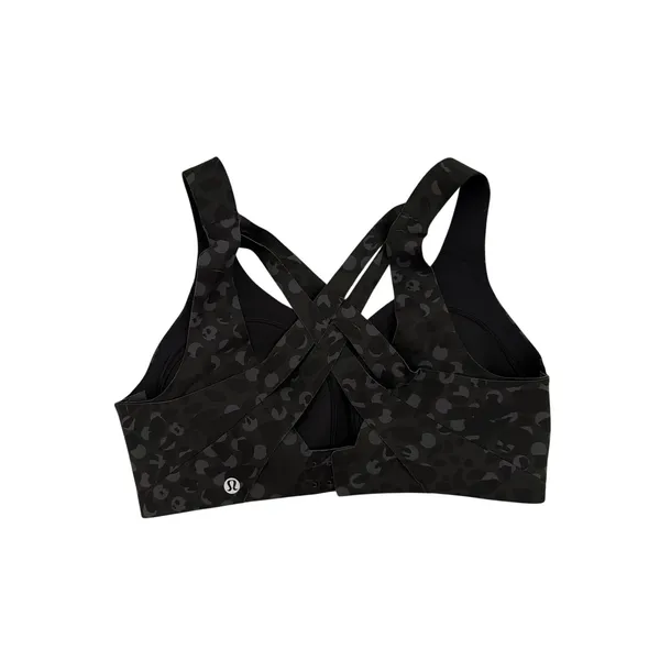 Lululemon Enlite Sports Bra Strappy Weave Black Camo High Support Size 34B - Image 4