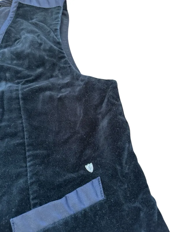 Vintage Guess Blue Velour Vest Y2K Steampunk Indie Sleaze 90s Grunge Goth - Image 5