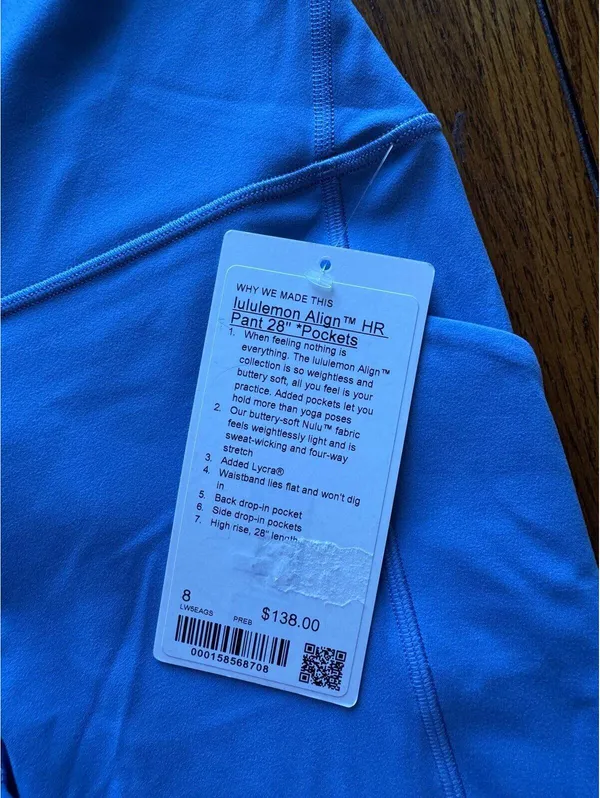 Lululemon Align With Pockets High Rise 28” Prep Blue Size 8 NWT - Image 4
