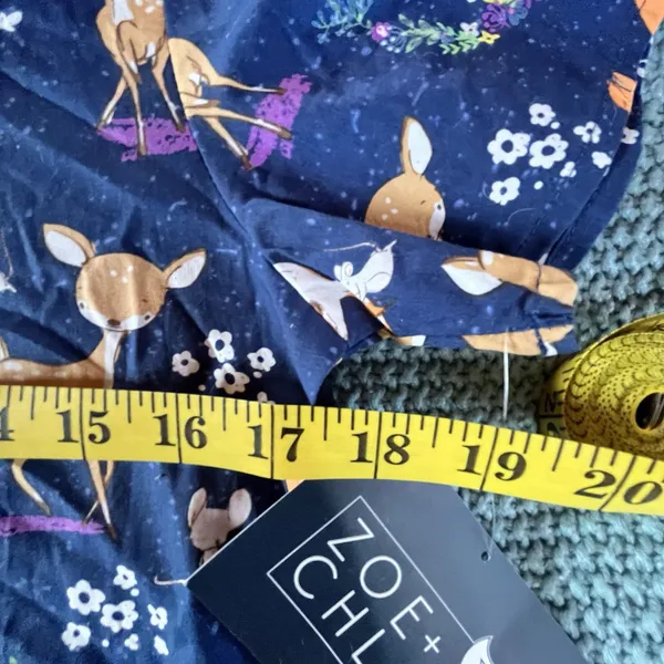 Zoe + Chloe Scrubs Uniform Medical Top Baby Deer Doe Blue Design Women’s XSmall - Image 2