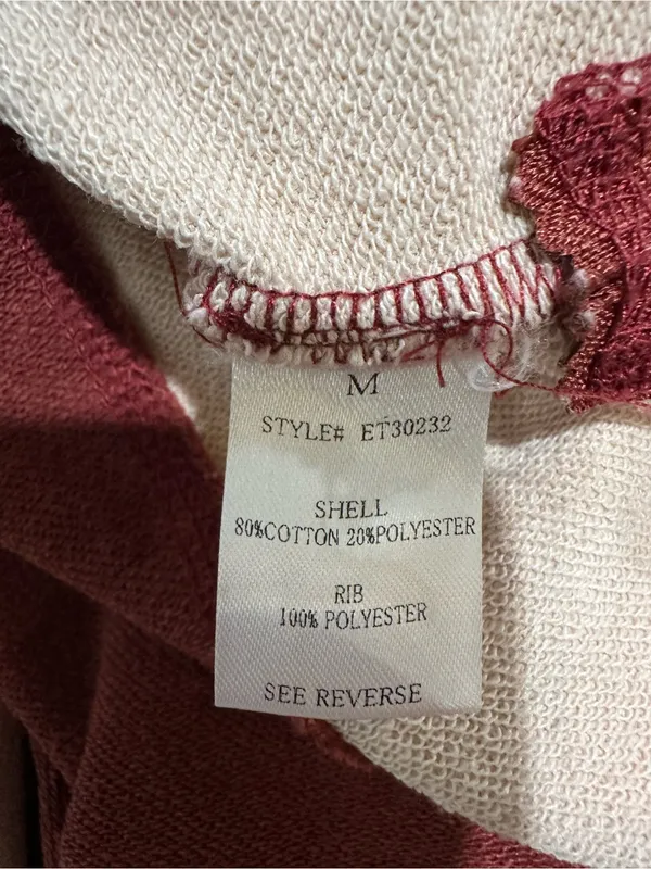 Oli & Hali Rust & Brick Orange Exposed‑Seam Pullover Sweatshirt – Size Medium - Image 12