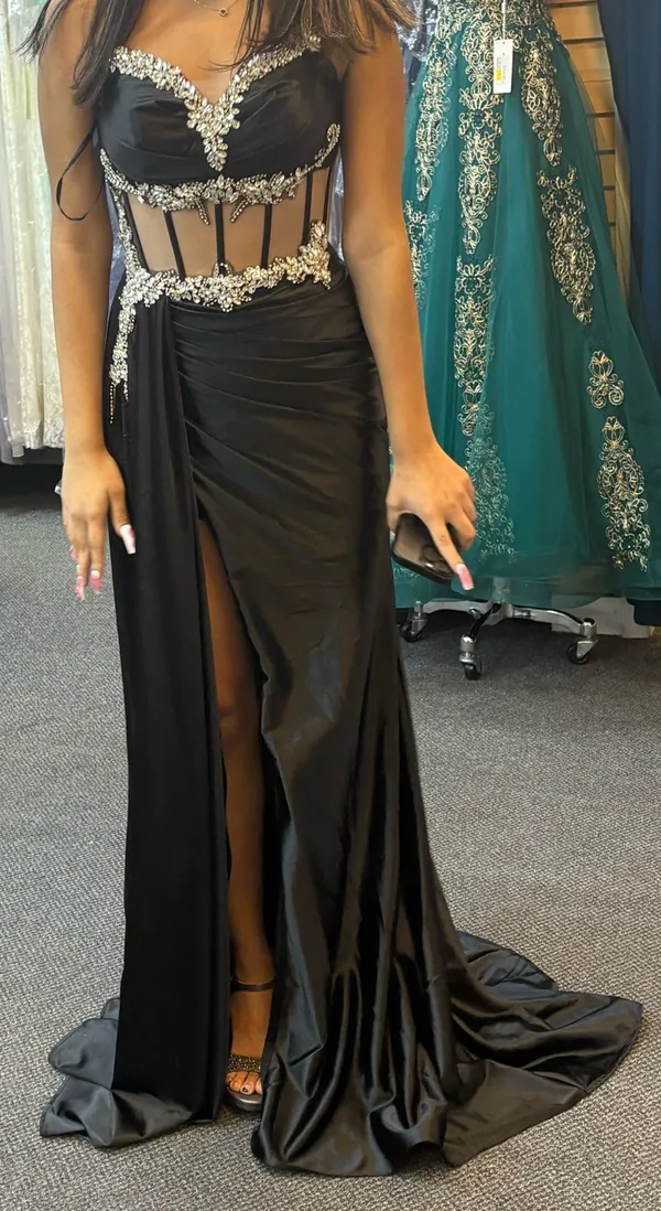 Chocolate USA Black dress with corset size 6 - Image 2
