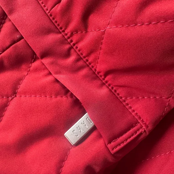 Stylish Red Quilted Utility Jacket Size 6 - Image 4