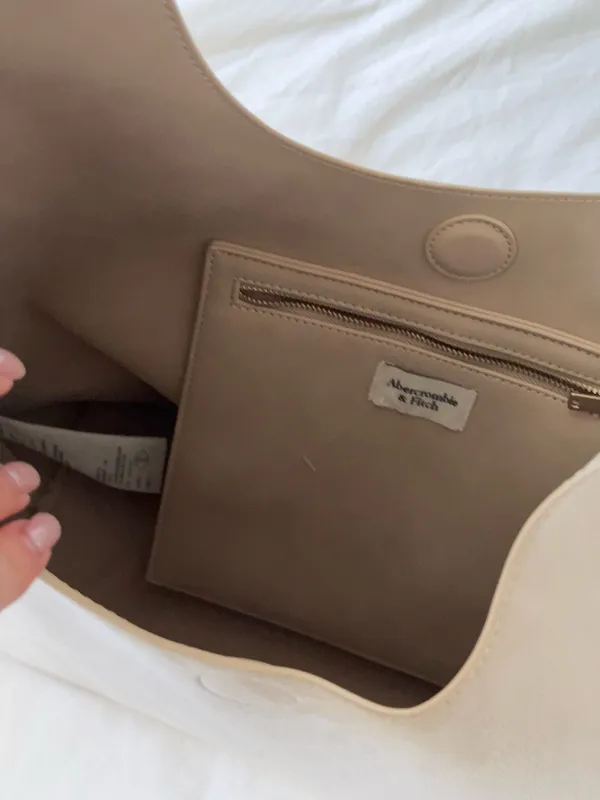 Abercrombie Suede Bag Tan Cream - Image 3