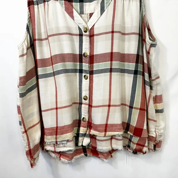True Craft XL Tank Top Plaid Button Front Sleeveless Western Cowgirl Country 885 - Image 6