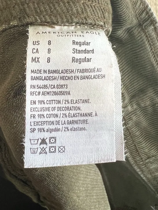 American eagle Olive Green Mini Skirt‎ summer size 8 stretch - Image 4