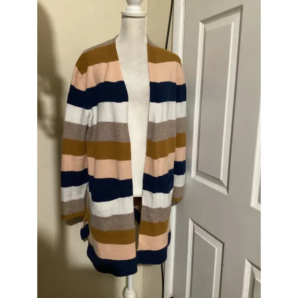Madewell Kent Cardigan Sweater Womens Medium M Stripe Wool Alpaca Blend M3105 - Image 2