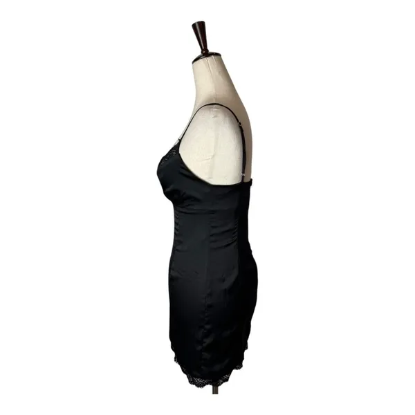 Princess Polly Dress Women 2 Black‎ Satin Lace Trim Slip Mini Sexy Whimsigoth - Image 5