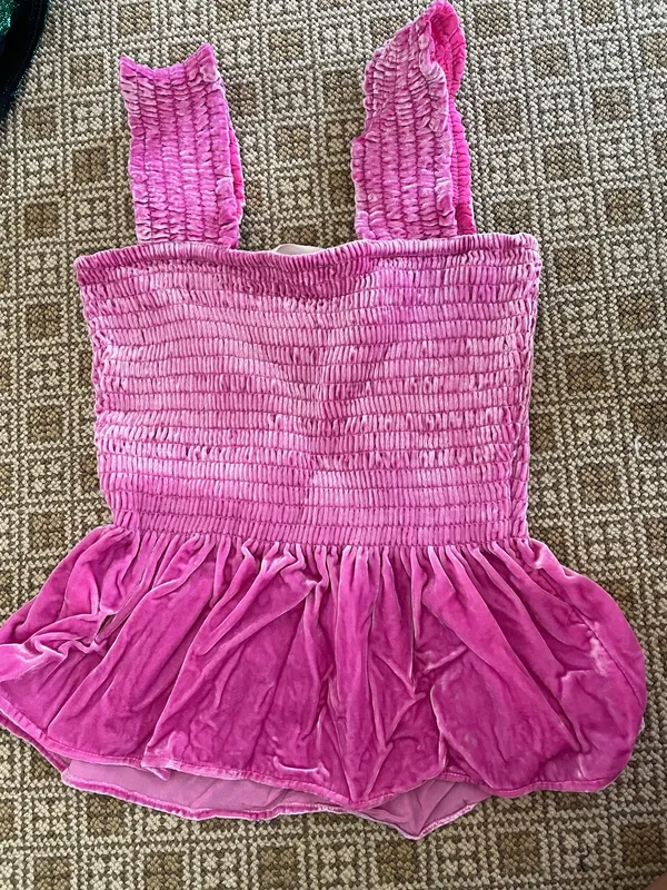 Anthropologie Pink Velvet Top - Image 3