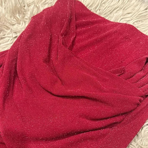 Jlux label slinky sparkly red dress size small - Image 3