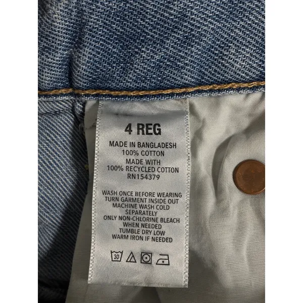 Aeropostale Boyfriend Flare Jeans Light Wash Raw Hem High Rise Size 4 Regular - Image 5