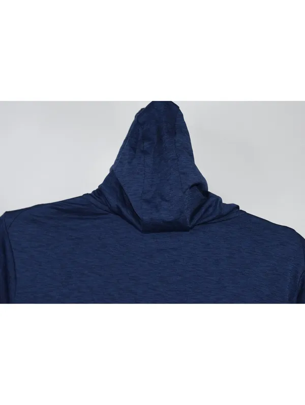 Nike Dri-Fit L Hoodie Women's Navy Blue Heathered Big Swoosh Logo Pullover - Image 5