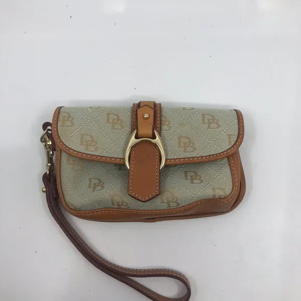 Dooney & Bourke Olive Green Brown Leather Wristlet - Image 2