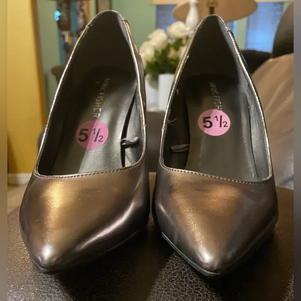 Marc Fisher Pewter and Silver Glitter Heels - Image 3