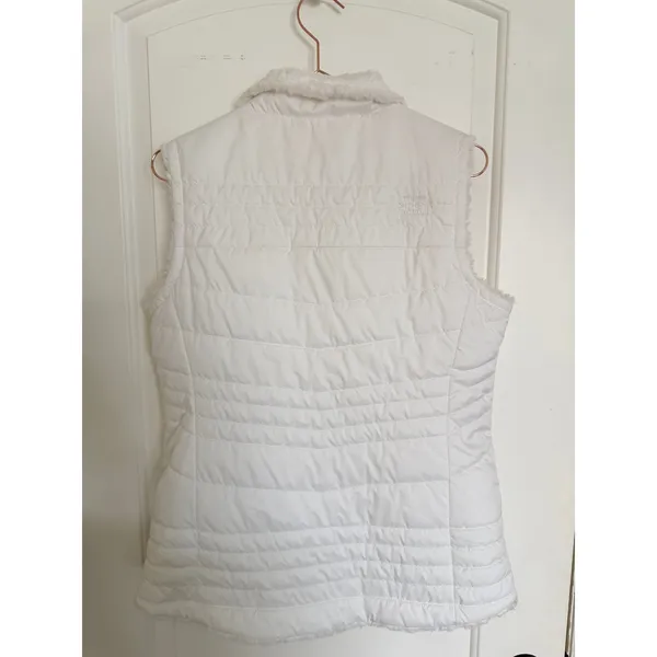 The North‎ Face Puffer Vest Womens M Mossbud Reversible White Insulated Fleece - Image 5