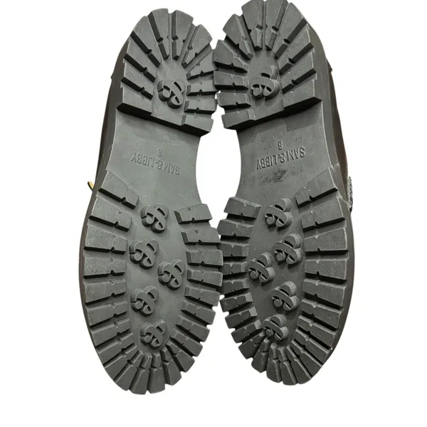 Sam & Libby Shoes Womens Size 8 Black Chain Loafer Platform‎ Lug Sole Flats - Image 8