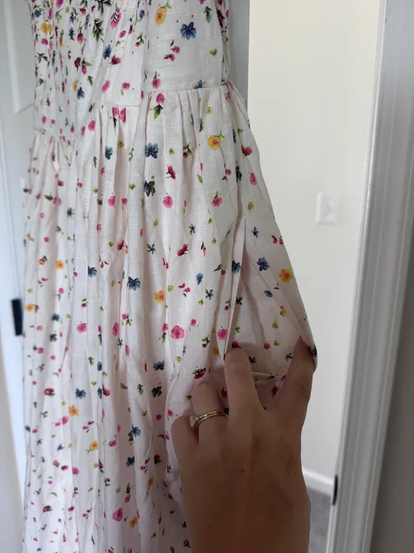 Max Studio White and multi color floral midi sundress - Image 4