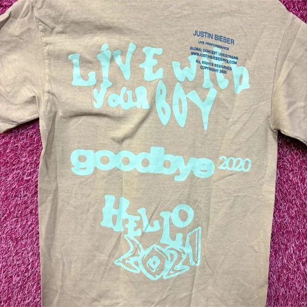 Justin Bieber Live With Your Boy New Years Eve Virtual Concert Tee Small - Image 2