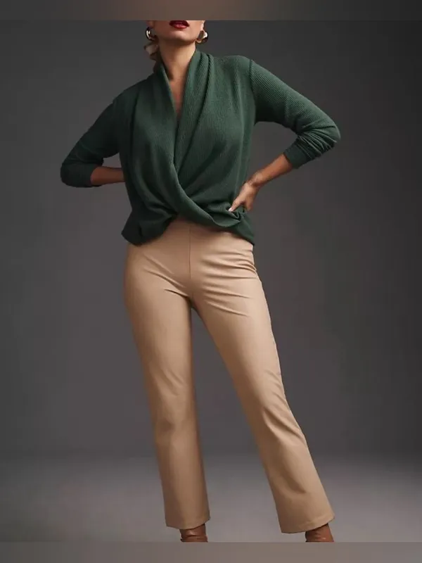 NWOT Daily Practice by Anthropologie Cross-Front Top - green - XS - Image 3