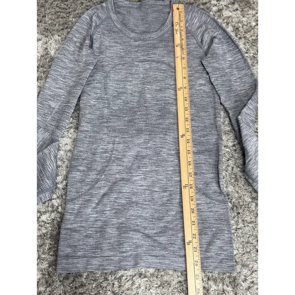 Lululemon Shirt Womens 4 Gray Swiftly Tech Long Sleeve Seamless Running Athletic - Image 8