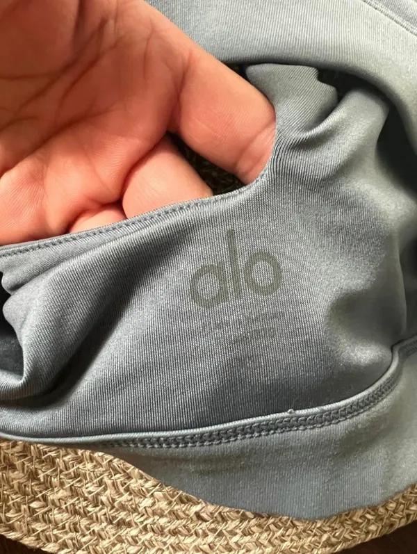 Alo Yoga Peak Bra Anthracite Gray Cutout Asymmetric Sports Bra XS - Image 4
