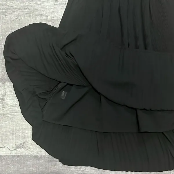 All Row Sleeveless Black Midi Dress Womens S Jersey Stretch Tank Pleated Skirt - Image 5