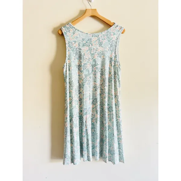 Joie Floral Swing Knit Rayon‎ Tank Pockets Comfort Stretch Dress Size 1X - Image 2