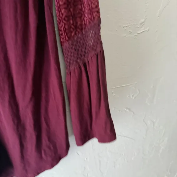Style & Co Blouse Witchy Petite Medium Embroidered Bell Sleeve‎ Whimsigoth - Image 9