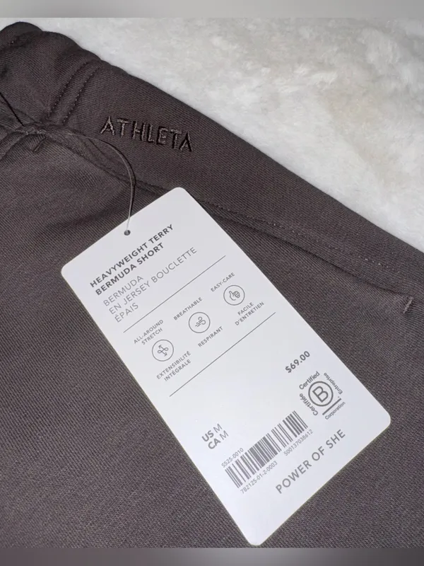 NEW athleta brown heavyweight terry bermuda short - Image 2