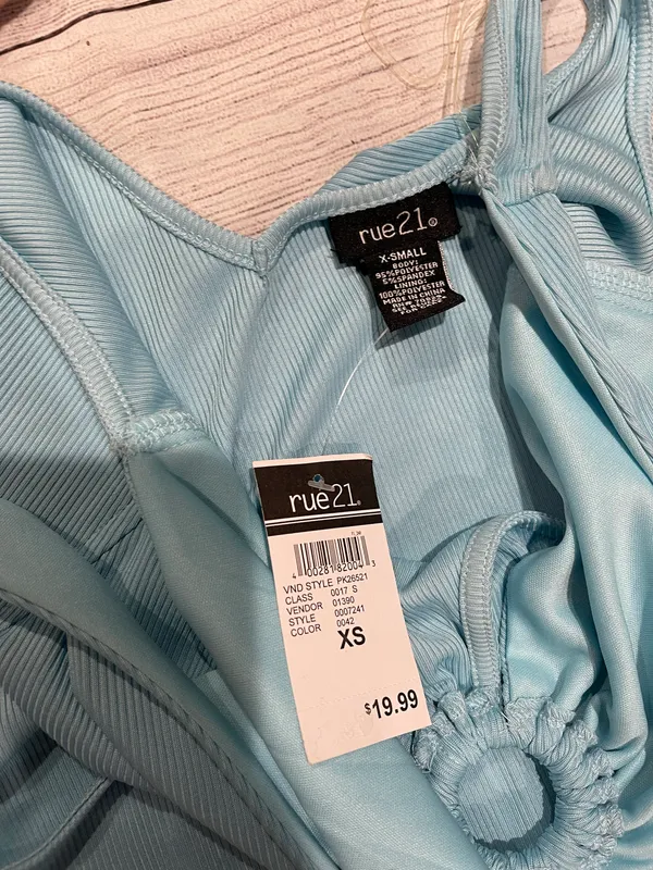 Blue Cut Out Bodysuit Size XS - Image 4