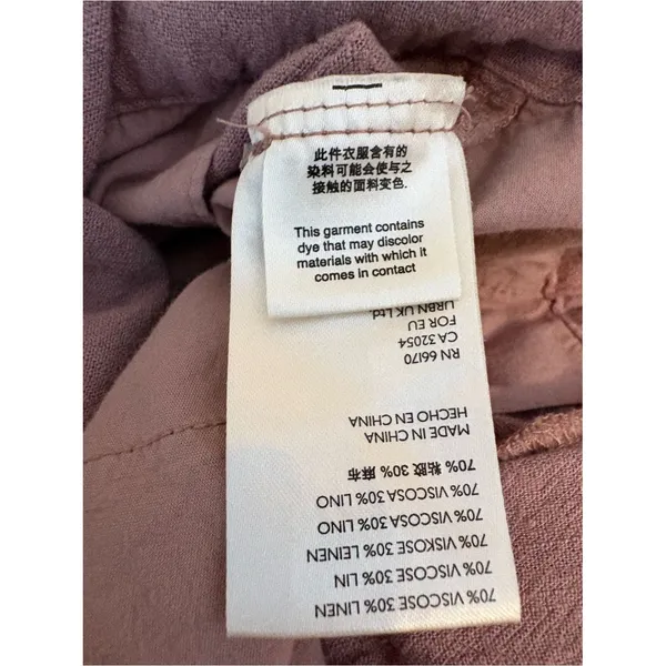 Free People Linen Blend Utility Jumpsuit Mauve Pink XS - Image 7