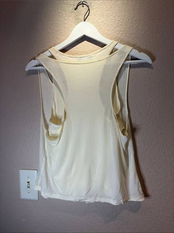 Mango Selection Women’s Combined Lyocell Top Size Small Cream Layered - Image 6