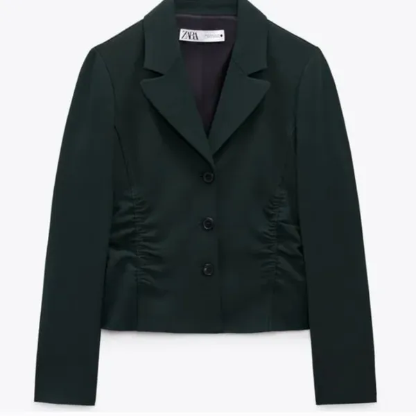 NWOT Zara Fitted Wool Blend Blazer Green Bloggers Fave - Image 7