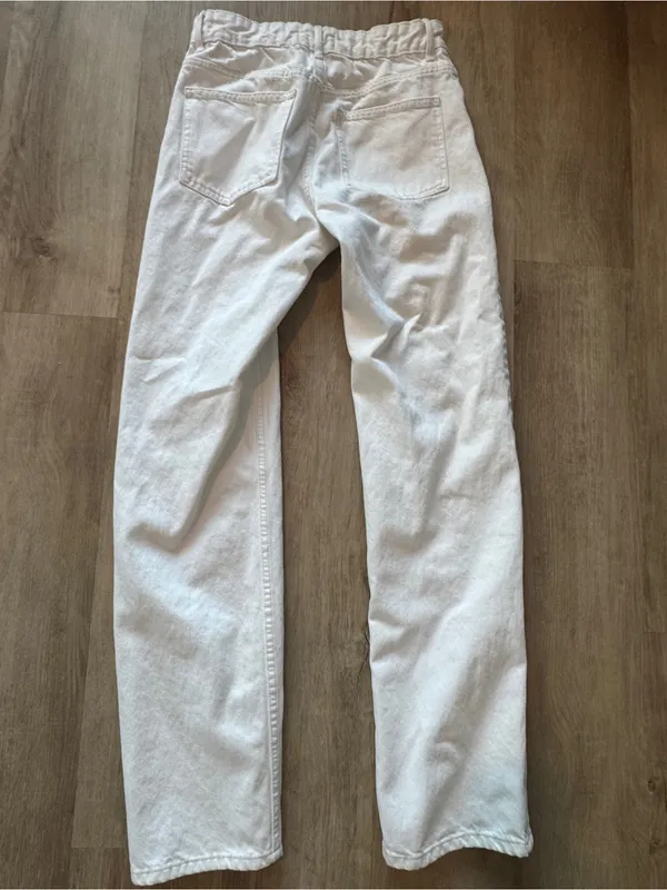 Zara white front split jeans sz 4 - Image 9
