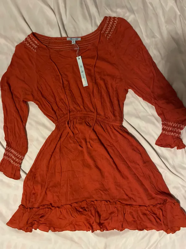 She & Sky BNWT rust quarter sleeve dress - Image 4