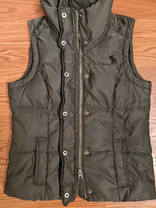 Abercrombie & Fitch Down Puffer Vest Women Sz S Chunky Gorp Trap Preppy Cabin - Image 3