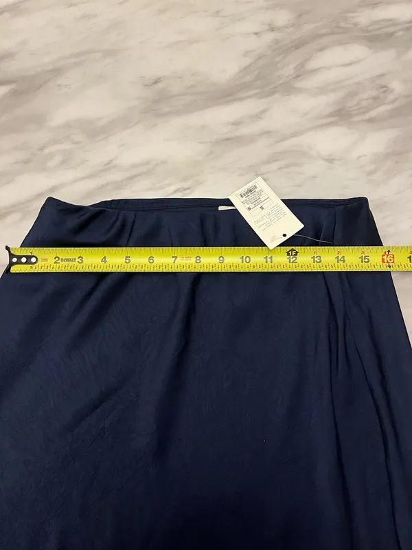 Brand New A New Day Navy Satin Lace Hem Slip Skirt Size Small - Image 3
