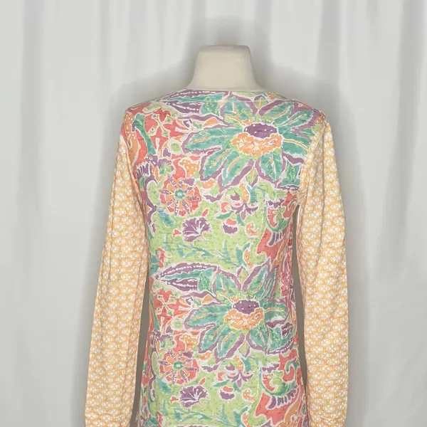 Sundance WHIMSY ROSE Floral Mixed Print Thermal Top Shirt Small Made in USA - Image 8