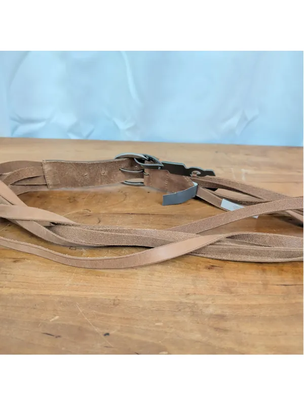 New Vachetta Leather Segmented Belt XL Brown - Image 3