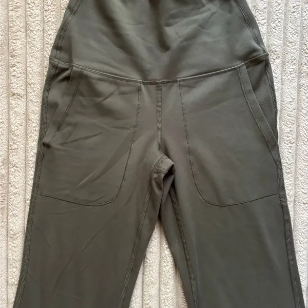 90 Degree by Reflex muted/army green flare leggings with pockets - Image 2