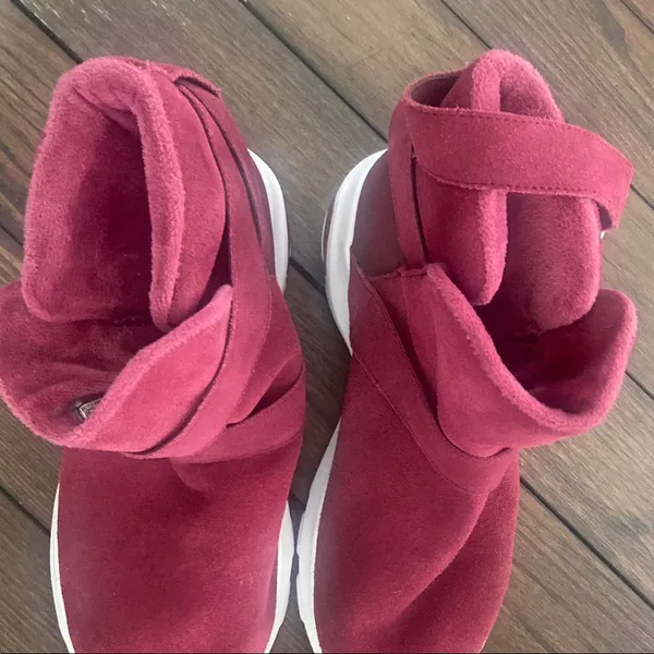 Skechers D’Lites Toasty Toes Burgundy Suede Ankle Boots Buckle Women’s 6.5 - Image 3