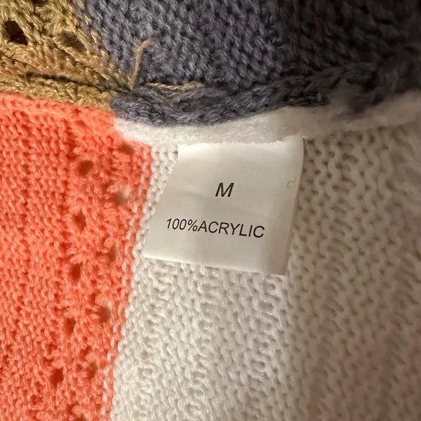 Striped Knit Zip-Up Hoodie - NWOT - Size M - Image 8