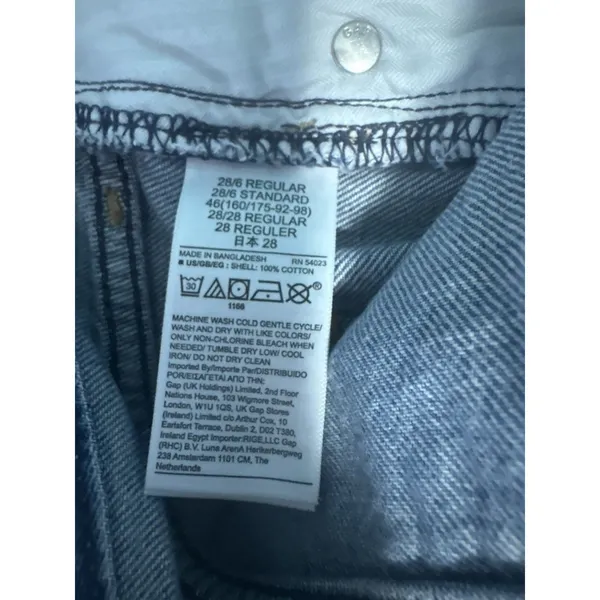 GAP Jeans Women's Sz 28 6R Distressed Loose High Rise Stretch Denim Mom - Image 12