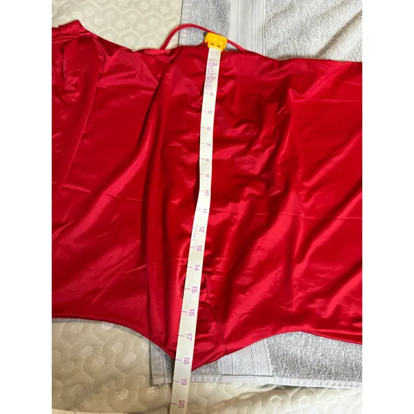 Oysho NWOT Size Large Red Maxi Dress Satin Sleeveless High Neck Tie Cocktail Party - Image 7