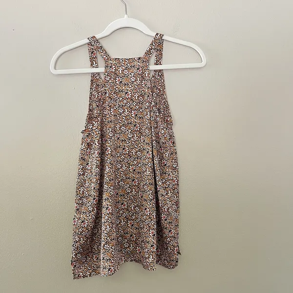 anthropologie maeve Aryana Button Up Floral 4 Boho Silky Blouse Sleeveless Tunic - Image 7