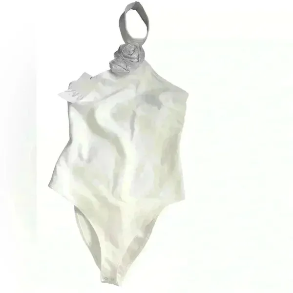 Zara halter neck white‎ top with rhinestones - Image 8