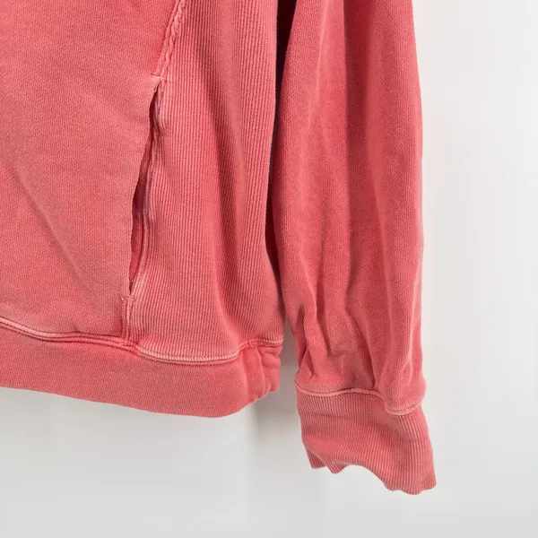 Tommy Bahama Sunray Cove Hybrid Pullover‎ Sweatshirt Coral Cotton V Neck Medium - Image 2