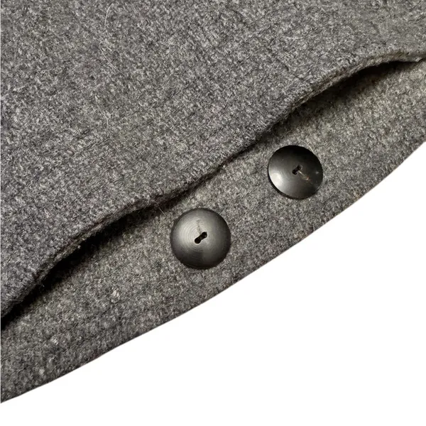 Synergy Organic Clothing Gray 100% Wool Cape Poncho Funnel Neck Small Minimalist - Image 8