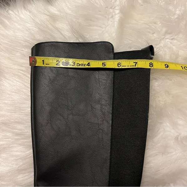 A New Day Black Faux Leather Tall Riding Boots Target Size 10 Buckle detail - Image 6